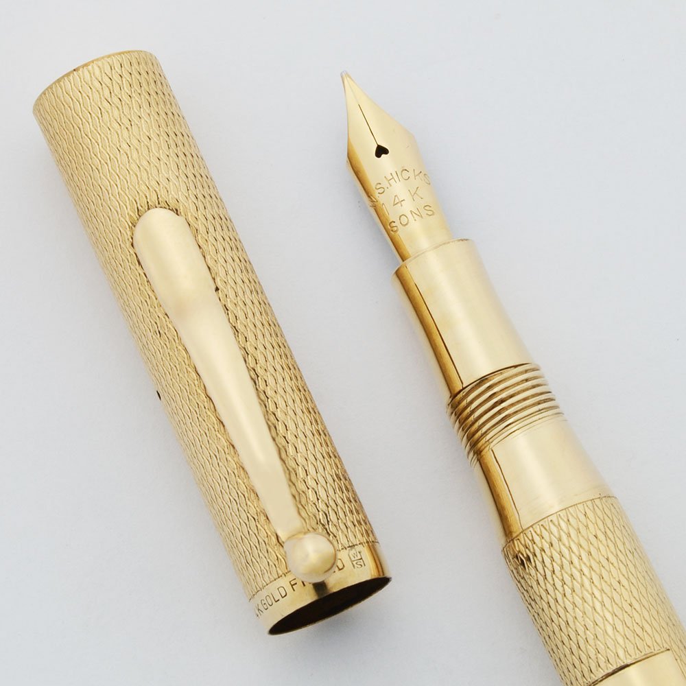 W. S. Hicks Gold Filled Combo Pen - Gold Filled Barleycorn, Fine